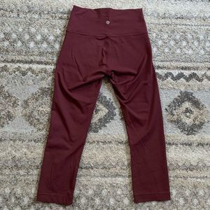 Lululemon Wunder Under Crop Hi-Rise 21in Deep Lux/Redwood 6